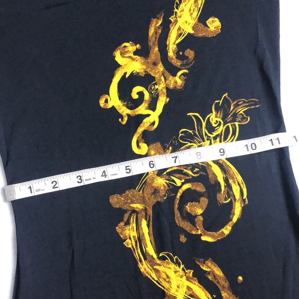 Versace jeans couture Barocco print Black and Gold Long Sleeve Dress Size 4 - Picture 15 of 16